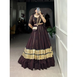 OkCloth Bandhej Print Paithani lehenga choli