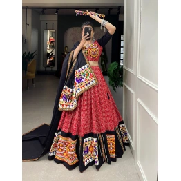 OkCloth Red Paithani lehenga choli