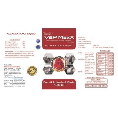 Vepmaxx - Algae/Seaweed based feed supplement