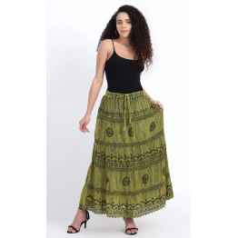 Crack-Look Cotton Skirt - Handcrafted Comfort with Elegance