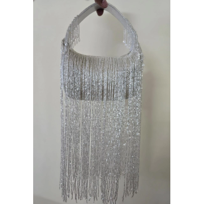 Designer Glam Fringe Clutch - Stylish Cocktail Party Wear Accessory