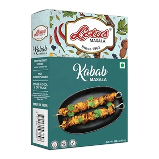 Lotus Chicken Kabab Masala | Instant Spice Box with Added Salt | 100gm (10 kg Pack)