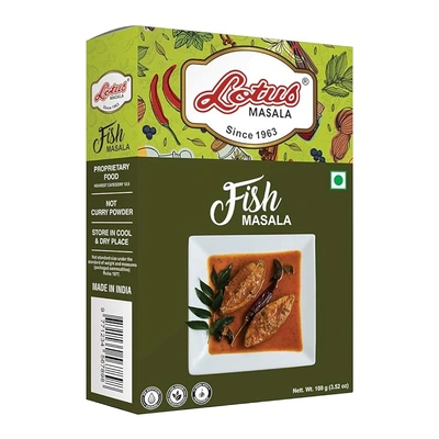 Lotus Instant Fish Masala | Powdered Spice for Regular Gravy or Fish Fry of 100g (10 kg Pack)