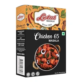 Lotus Instant Chicken 65 Masala | Authentic spice for fried chicken | 100 gm (10 kg Pack)