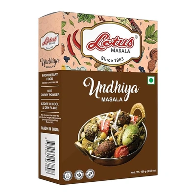 lotus Instant Undhiya masala | Spicy Mixed Vegetable powder spice 100 gm (10 kg Pack)