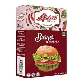 Lotus Instant Burger Masala | Sprinkler/Taste Maker for Burger Patty | 100gm (10 kg Pack)