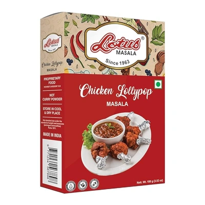 Lotus Chicken Lollypop Masala Powder | Instant Spice box with added salt | 100gm (10 kg Pack)