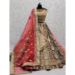 Bespoke Multi-Color Peacock Bridal Lehenga Choli With Elegant Embroidery, Ideal For Indian Wedding Celebrations India