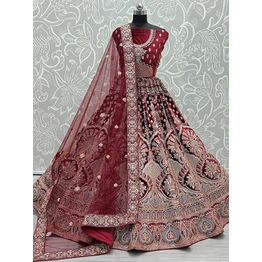 Sabyasachi Inspired Red Bridal Lehenga Choli With Soft Net Dupatta | Indian Wedding Dress | Ghaghra Choli | Lehenga For Women | Lehengas India