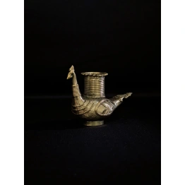 Dhokra - Peacock Design Candle Stand