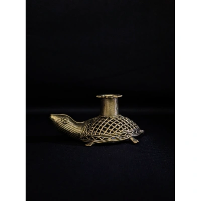 Dhokra Net Tortoise Candle Stand