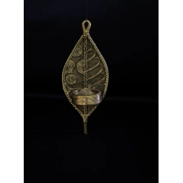 Handmade Dhokra Leaf Candle Stand