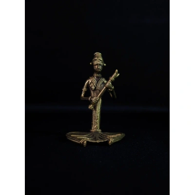 Dhokra -Siting Musician with Flute