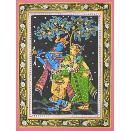 Radha Krishna Pattachitra Wall Painting