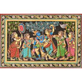 Radha Krishna Leela Pattachitra Art Painting For Home Wall Art Decor