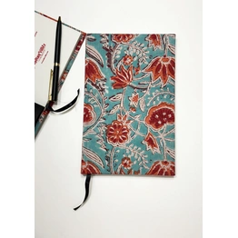 Handblock Print Handmade Ikat Woven Cotton Fabric Cover Diary