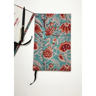 Handblock Print Handmade Ikat Woven Cotton Fabric Cover Diary