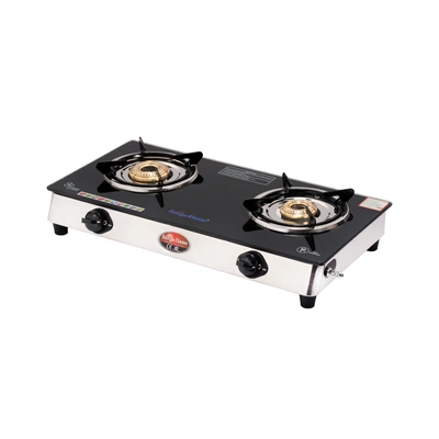 SF LPG Stove 2B Classic BLK GLASS SS BODY