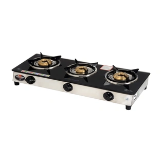 SF LPG Stove 3B Classic BLK Glass SS body