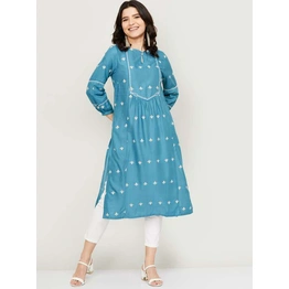 Discover Timeless Elegance with Our Women Blue Color Casual Kurta