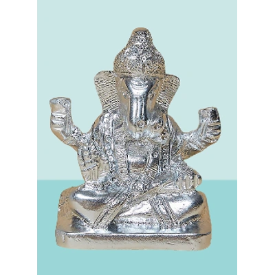 Silver Metal Ganpati Idol