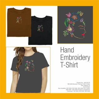 Hand Embroidery Feminine t-shirt