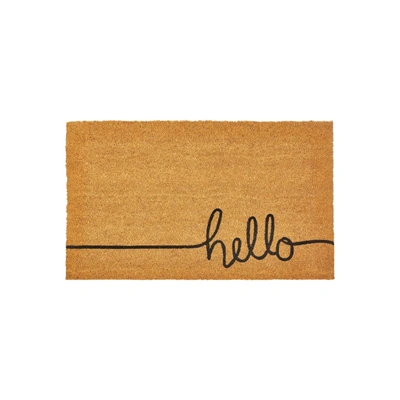 COIR MAT WITH HELLO PRINT