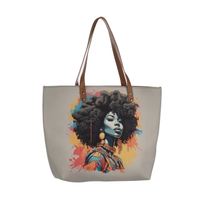 AFRIHOUSE Classy Tote Chin and Crown up Grey