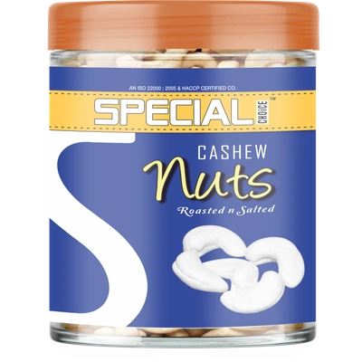 Special Choice Cashew Nuts Roasted & Lightly Salted Jar 250g | Not-Fried | High Protein, Fiber, Healthy Fats | Healthy & Tasty Dry Fruit