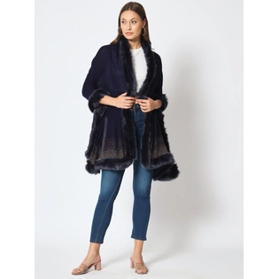 Sparkling Sequin Fine Wool Winter Fur Shawl