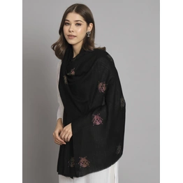 Black Shawl with swarovski catterpillars an ideal woolen shawl