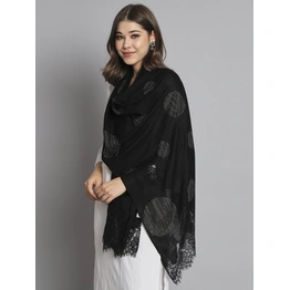 Black shawl with Swarovski Design and Lace