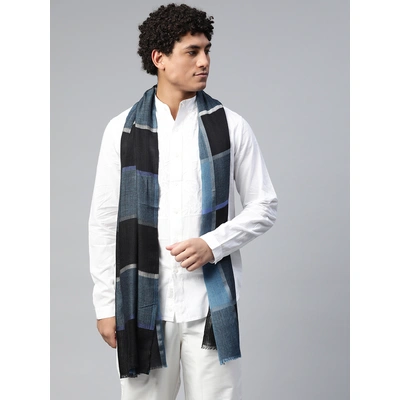 Classic Blue Checkered Men's Shawl