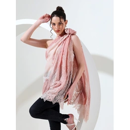 Pink Ombre Shawl with Lace, ideal lace shawl