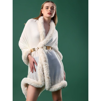 White fur shawl, fur shawls, ideal dress fur shawl