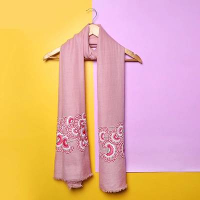 Baby Pink Shawl 100% Pure Pashmina Shawl, hand embroidery shawl with floral artwork pattern, kashmiri shawls online