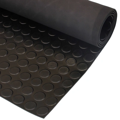 Black Coin Rubber Mat Anti Slip