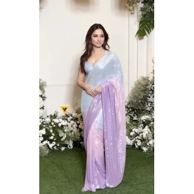 Heavy Georgette Saree with Latkan Detailing With Blouse Piecs