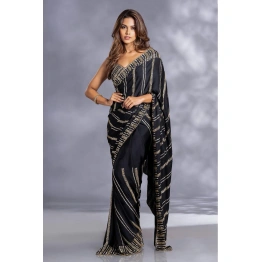 YNF Soft Georgette Saree with C Pallu Sequins Embroidery and Heavy Banglori Blouse