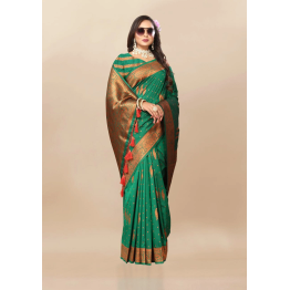 YNF Soft Silk Saree with Copper Zari Design, Rich Pallu & Border, Includes Blouse Piece