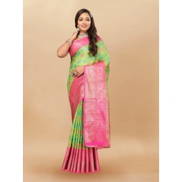 YNF Soft Cotton Saree with Meenakari, Rich Zari Pallu, Contrast Border, Silk Weaving Blouse