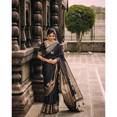 YNF Soft Silk Golden Jari Saree with Rich Pallu & Jacquard Border - Perfect for Celebrations