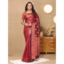 YNF Soft Katan Silk Saree with Copper Zari Weaving Design and Rich Zari Pallu