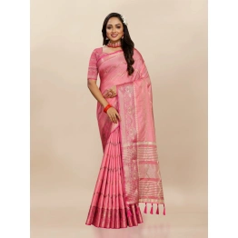 YNF Soft Katan Silk Saree with Zari Weaving Design, Pallu, Border & Silk Blouse Piece