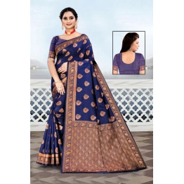 YNF Soft Silk Saree with Copper Jari Work, Rich Design, and Jacquard Border Blouse Piece