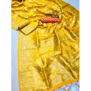 Elegant Pure Silk Handloom Saree with Contrast Weaving and Designer Jari Work