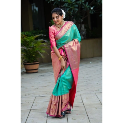 YNF Elegant Pattu Saree with Brocade Blouse and Contrast Pallu in Soft Silk Fabric