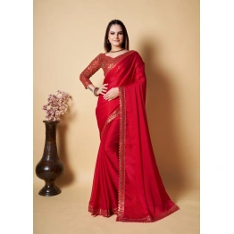 Rangoli Work Lace Border Saree with Designer Blouse: Elegant and Unique