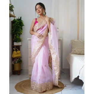 Organza Sarees with Gotta Patti & Satin Blouse