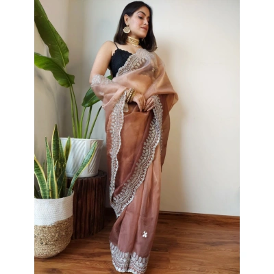 Pristine Organza Sarees with Handcrafted Details